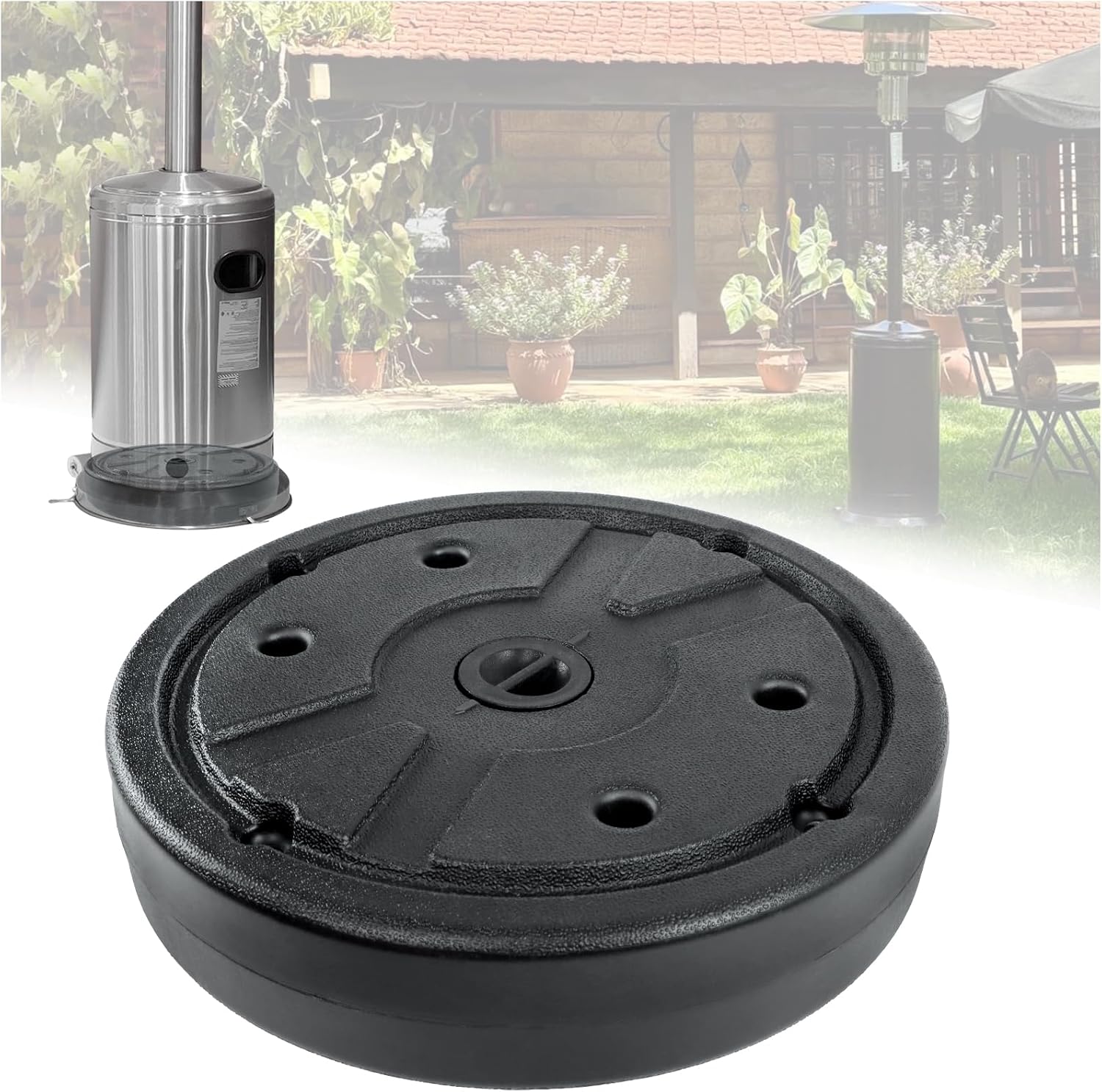 elysia Patio Heater Sand Box Water Box,Maximum Capacity 26.45 lbs (BLACK)