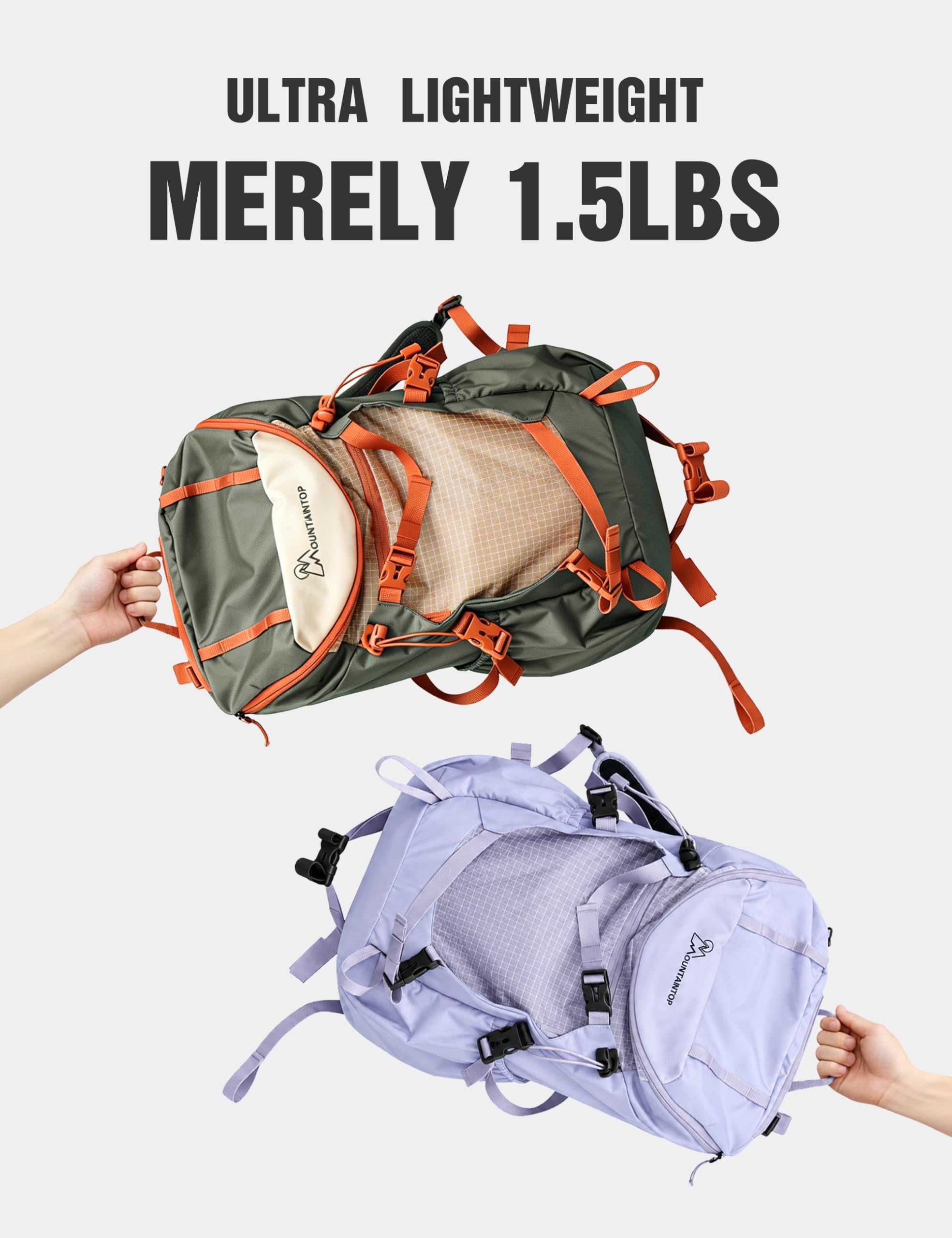 Mountaintop Plecak trekkingowy, damski, 20 l, plecak podróżny, outdoorowy, trekkingowy, Kaki zielony, 20L