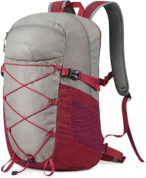 G4Free 30L Lightweight Hiking Backpack for Men Women, Airline Approved Day Pack for Travel, Bussiness Work, Easy HikeRed