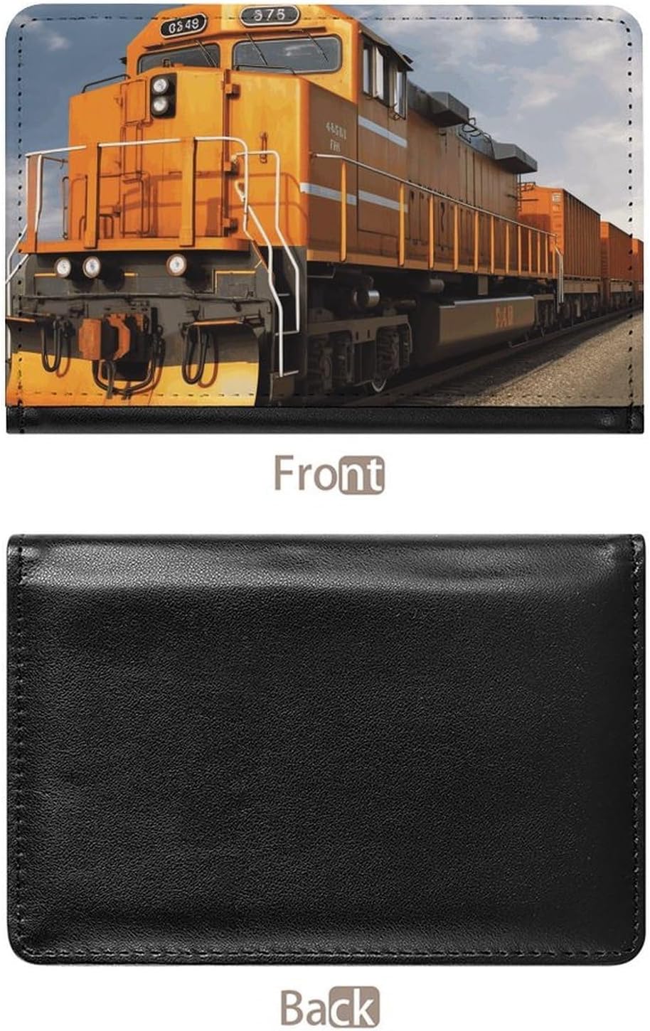 Personalized Freight Train Passport Holder Waterproof Passport Protector for Travel Essentials Classic Passport Wallet with Slots PU Leather Passport Cover Holder
