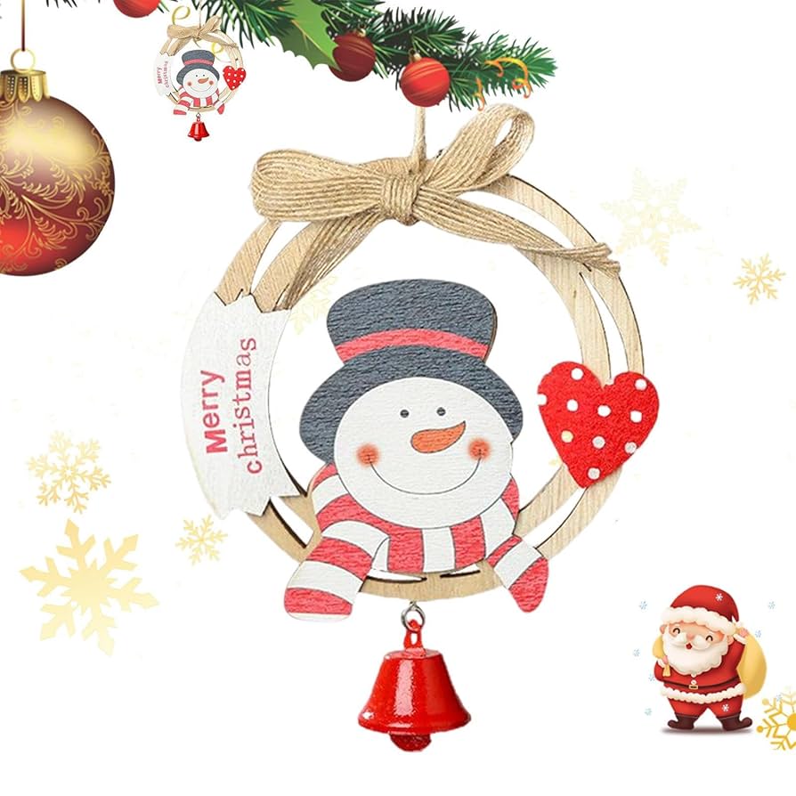 Amazon.co.jp: クリスマス木製ハングオーナメント | 木製