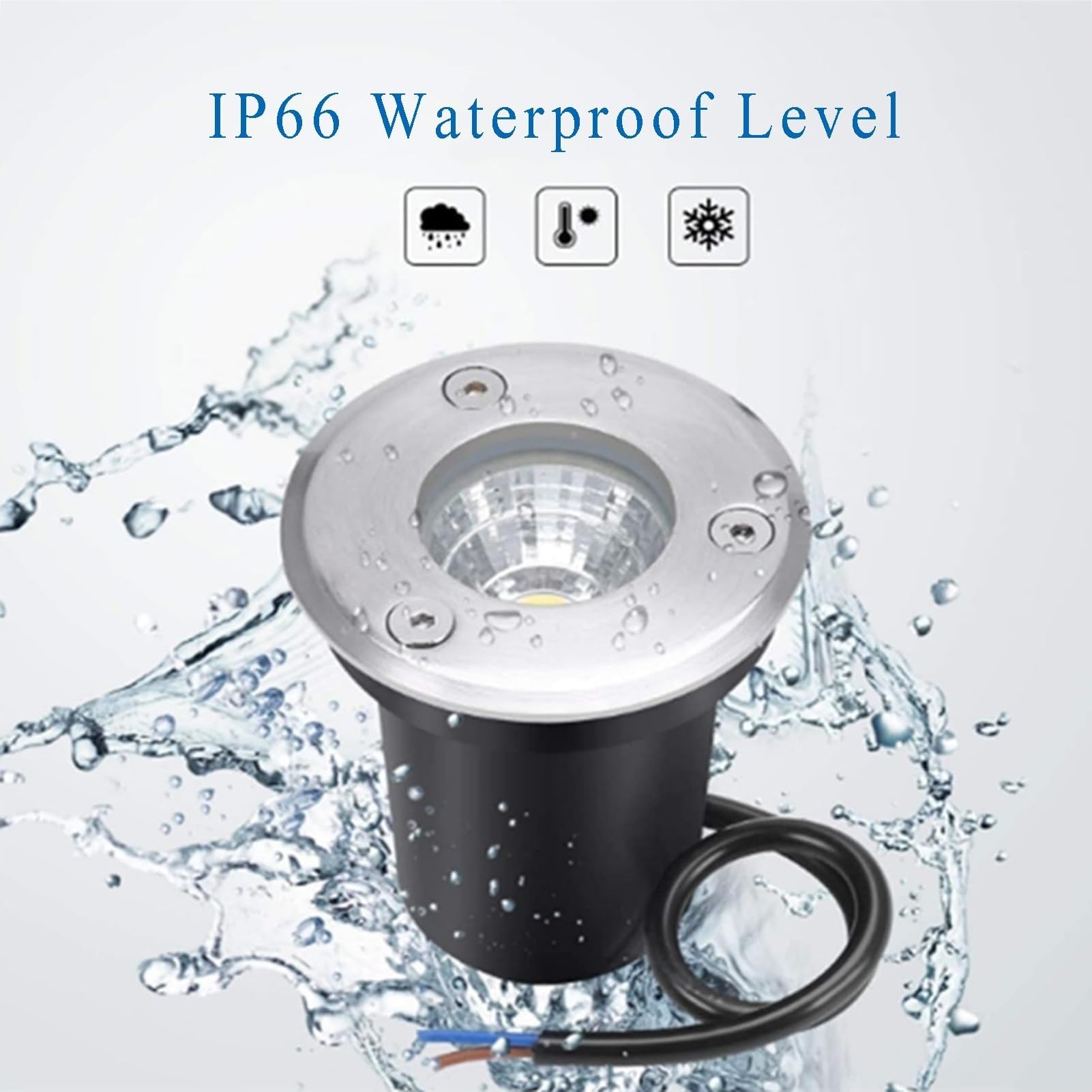 Quadratisches Boden-Landschaftslicht - Unterirdisches Außenlicht, Led-Außenstrahler, wasserdichte Ip66-Landschaftslichter, Unterirdisches Außenlicht, Für Terr (Warmweiß 5 W)