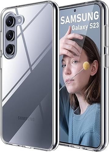 Nextway Protective Case Compatible with Samsung Galaxy S23 5G (6.1-Inch) – Clear Hard PC Back Cover, Shock-Absorbing Bumper, Anti-Scratch Transparent Phone Case, Anti-Yellowing Design