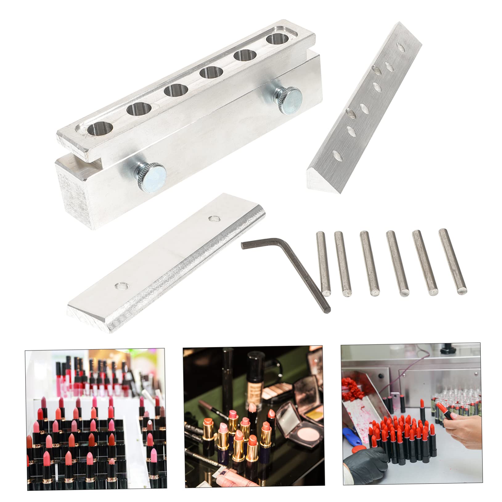 VICASKY 4-loch Lippenstiftform aus Aluminiumlegierung Lippenbalsam Satz Glänzend Poliert Leicht zu Tragen für Selbstgemacht Anwendung