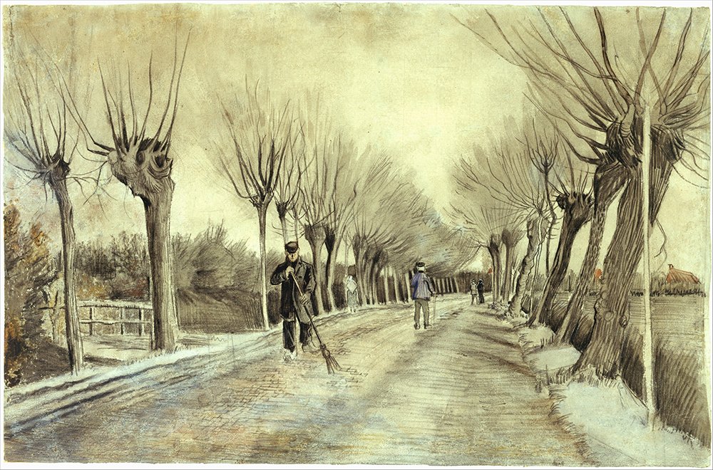Poster Van Gogh Road with Pollarded Willows - Idée Cadeau Idéale Grand Format