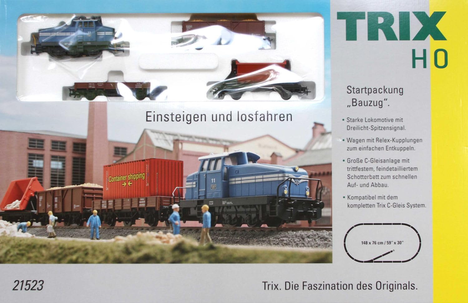 Trix H0 Startpackung Bauzug mit Diesellok DHG 500 + 3 Güterwagen
