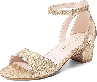 DREAM PAIRS Girls Dress Sandals Chunky Heels