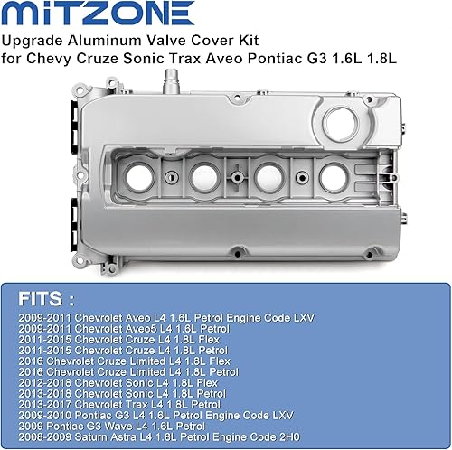 Miniatura 2 de MITZONE Cubierta de válvula de aluminio compatible con Cruze Sonic Aveo Aveo5 G3 Wave 2011-2018 1.8L 1.6L Reemplazar 55564395