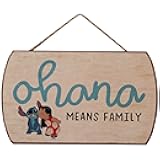 Disney Lilo and Stitch Ohana Means Family Hanging Wood Wall Decor - Cute Ohana Sign for Home Decorating