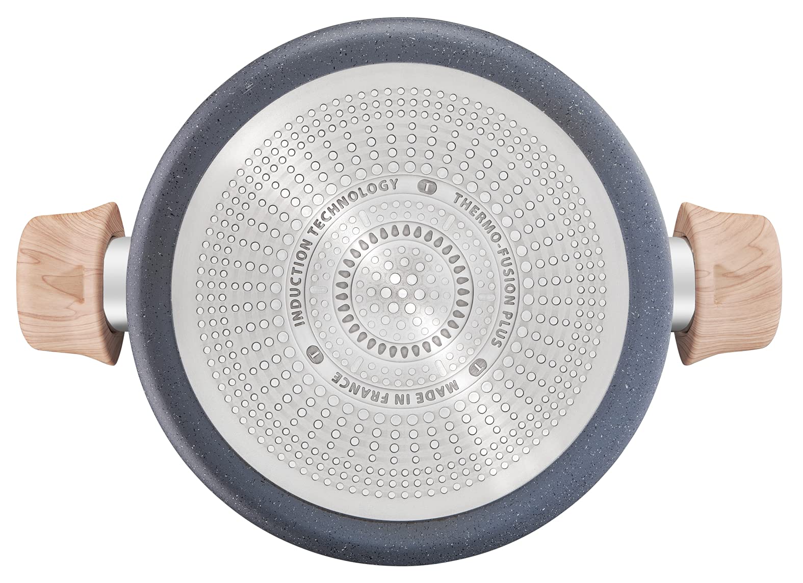 TEFAL G2669282 Natural Force, zestaw, garnek 5.2L, patelnie 24/20 cm, szklana pokrywka, drewniana szpatułka, aluminium, indukcja, szare