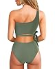 fashion mania Women's Halter Bikini Ruched High Waisted Swimsuits