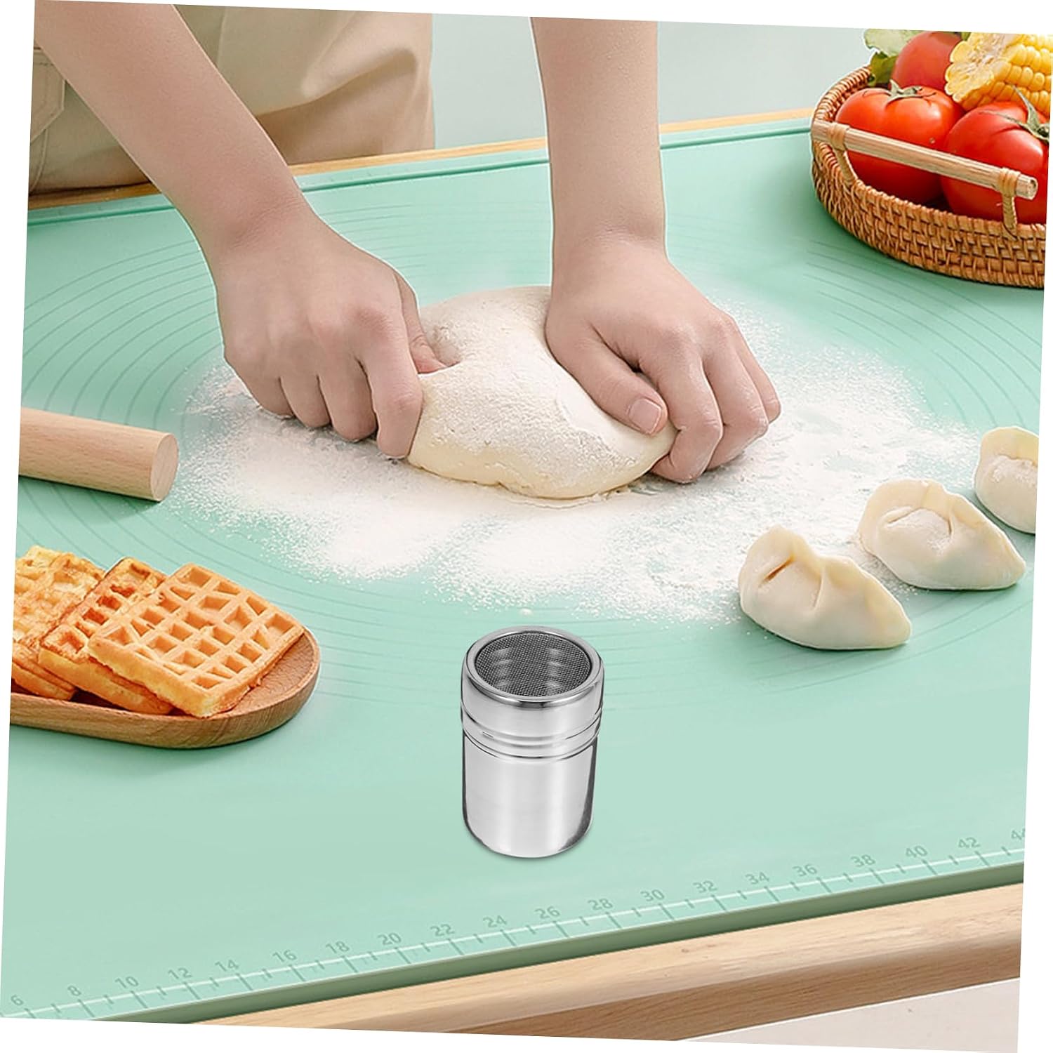 Stainless Steel Powdered Sugar Shaker Duster Silver 200ml