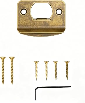 Vintage Brass Privacy and Passage Door Strike Plate and Screws