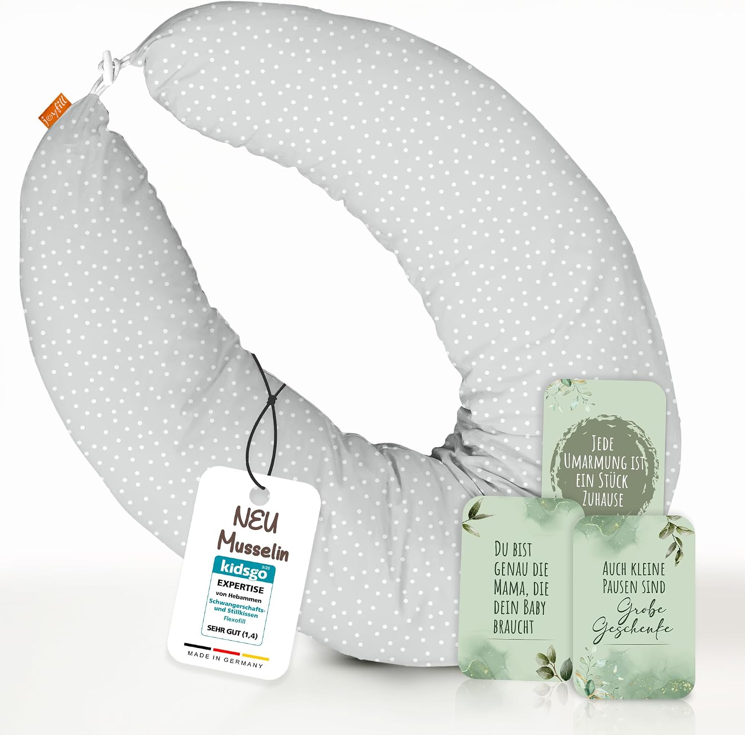 joyfill Nursing Pillow I Tested by Midwives I XXL Pregnancy Pillow & Side Sleeper Pillow I Positioning Pillow Baby & Sleeping Pillow for Pregnant Women I Whisper Quiet Filling