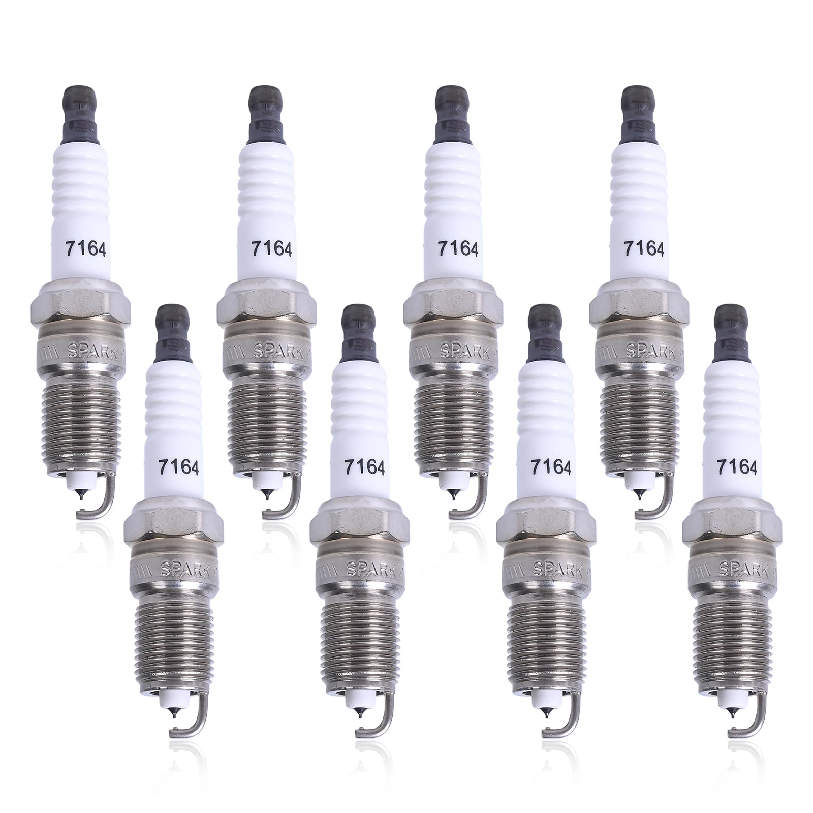 7164 Iridium Spark Plugs Compatible with 1997-2010 Ford F150 V8 4.6 5.4 Ford Expedition Explorer Mustang Cadillac Chevy GMC Lincoln Buick Mercury Vehicles 4.1 8.1L Set of 8