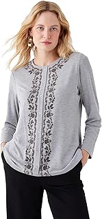 LC WAIKIKI Crew Neck Patterned Long Sleeve Women's T-shirt