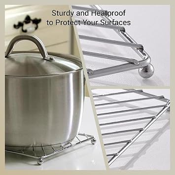Trivets for Kitchen Worktops 2 Pack, Stainless Steel Trivet