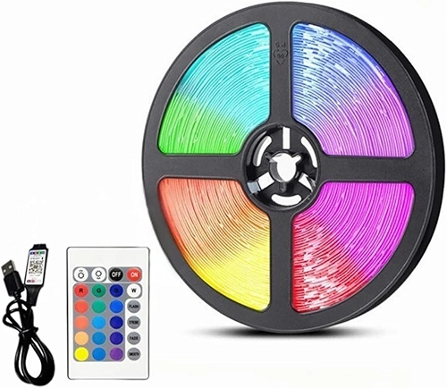 Fita LED RGB 5050 3Metros IP65 - Controle Remoto e Fonte Completa (COLORIDA)