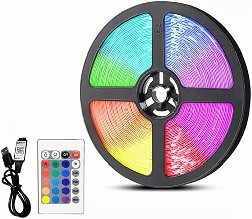 Fita LED RGB 5050 3Metros IP65 - Controle Remoto e Fonte Completa (COLORIDA)