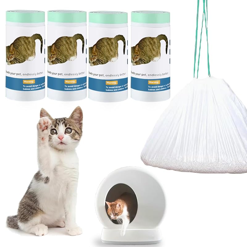 Forros Descartáveis para Caixa de Areia Automática de Gatos Mooydee com Cordão 45,72 x 32,00 cm, Pacote com 100