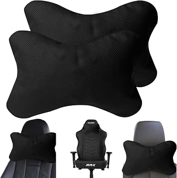 Microcase 3D Ortopedik Oto Ara  Oyuncu Koltuk Boyun Yast  25x17cm 2 Adet AL4335 Siyah