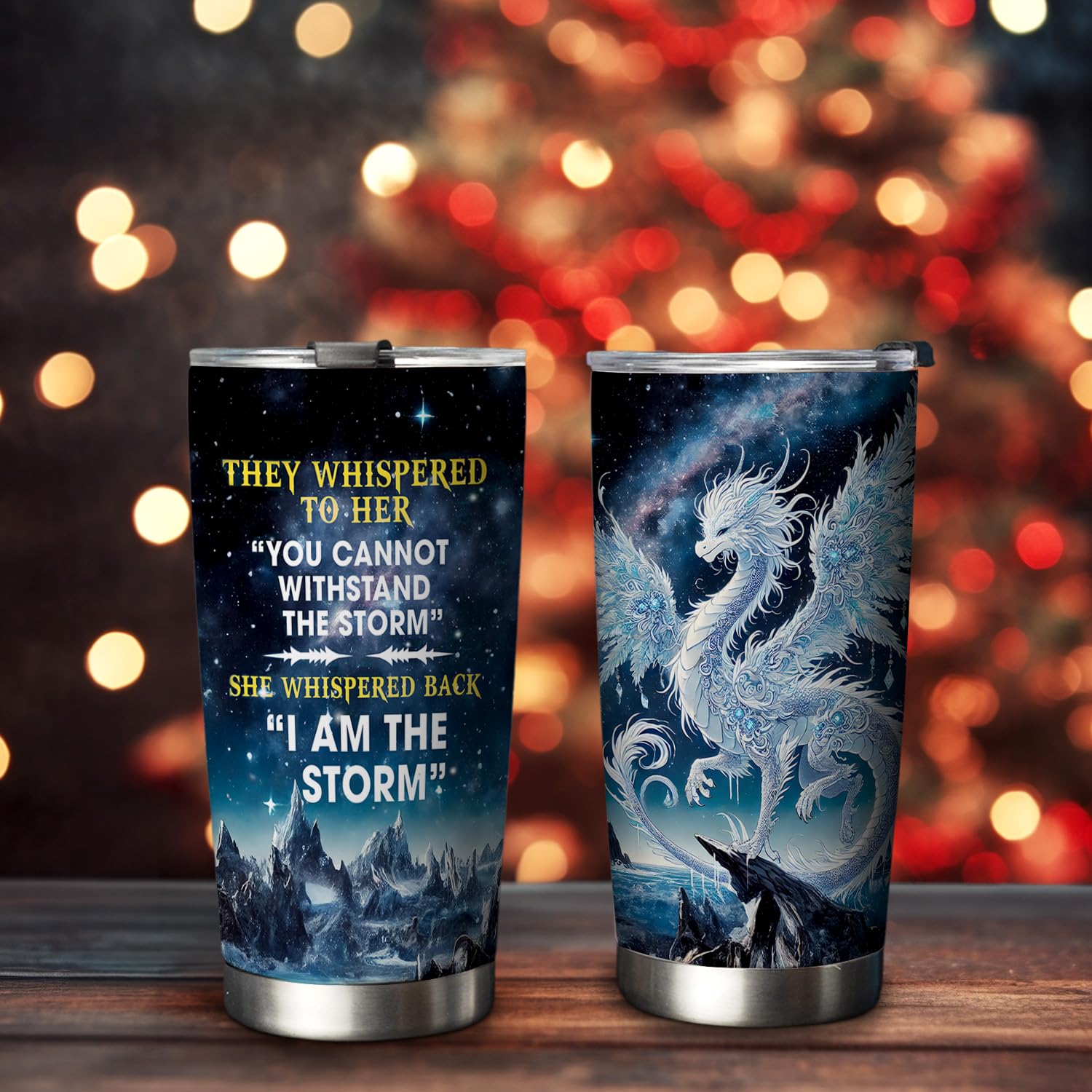 20oz Storm Ice Dragon Tumbler, Dragon I am the Storm, Gifts for Dragons Lovers, Coffee Thermos for Women, Stainless Steel Double Wall Vacuum Insulated Coffee Mug, Travel Cup with Lid