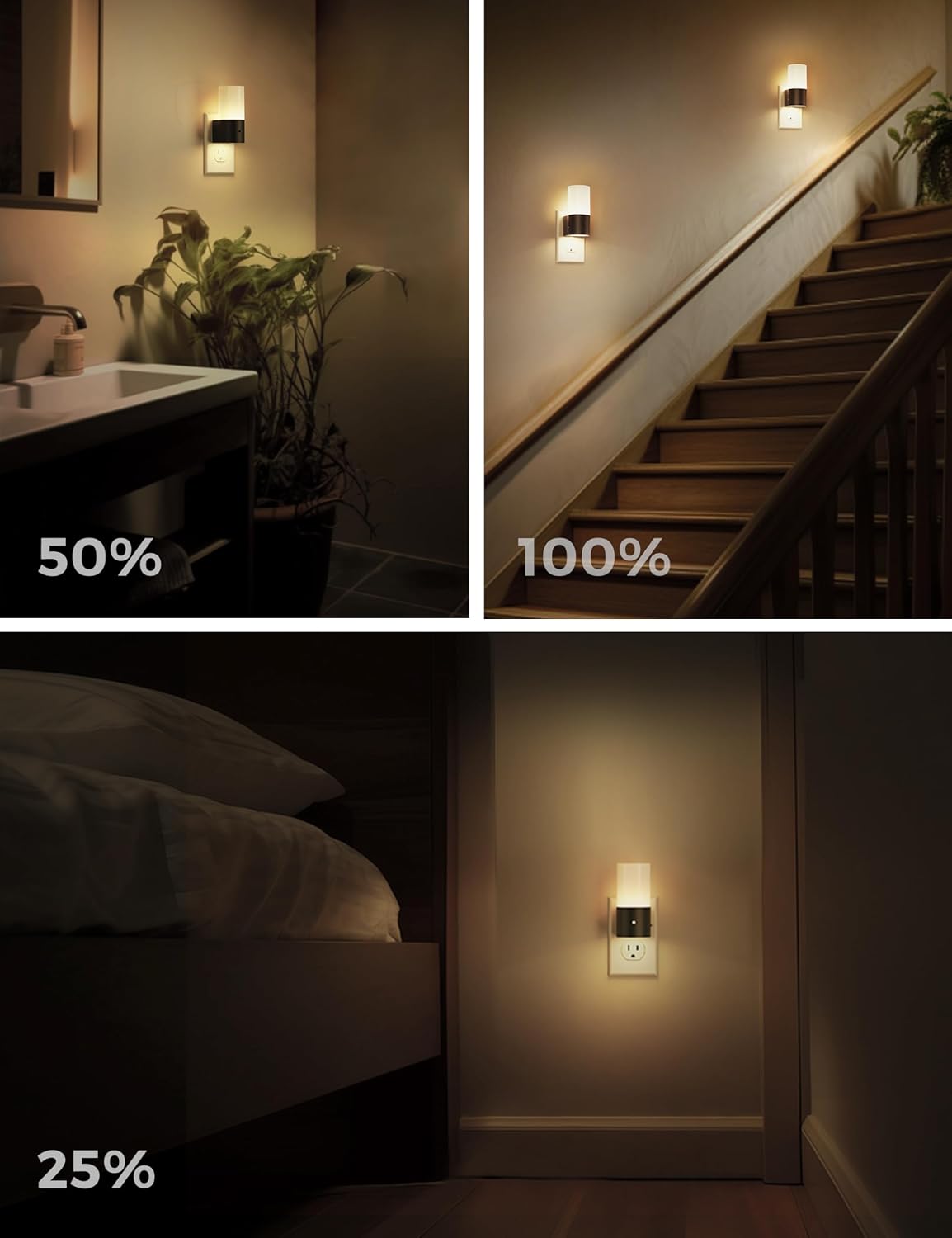L LOHAS LED 2 Pack Night Lights+2 Pack Dimmable Night Light