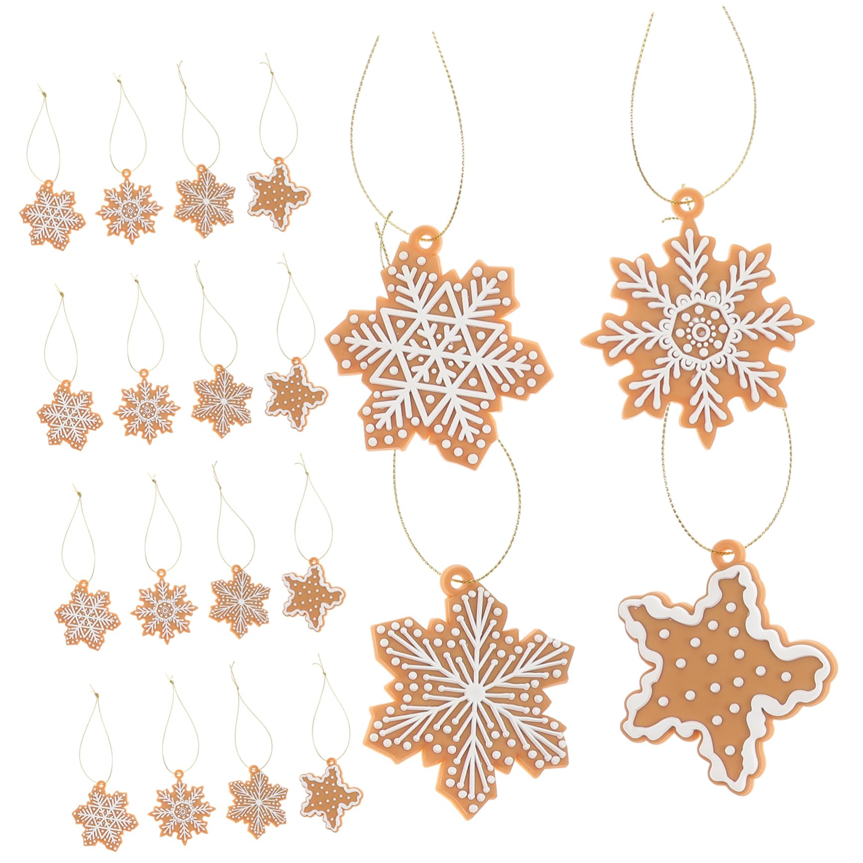 Alipis 60 Pièces Pendentif Flocon De Neige Ornement d'arbre De Noël Pendentif d'arbre De Noël Flocons De Neige Décoratifs Ornement De Noël Flocon De Neige en D'Épice Suspendus Décor