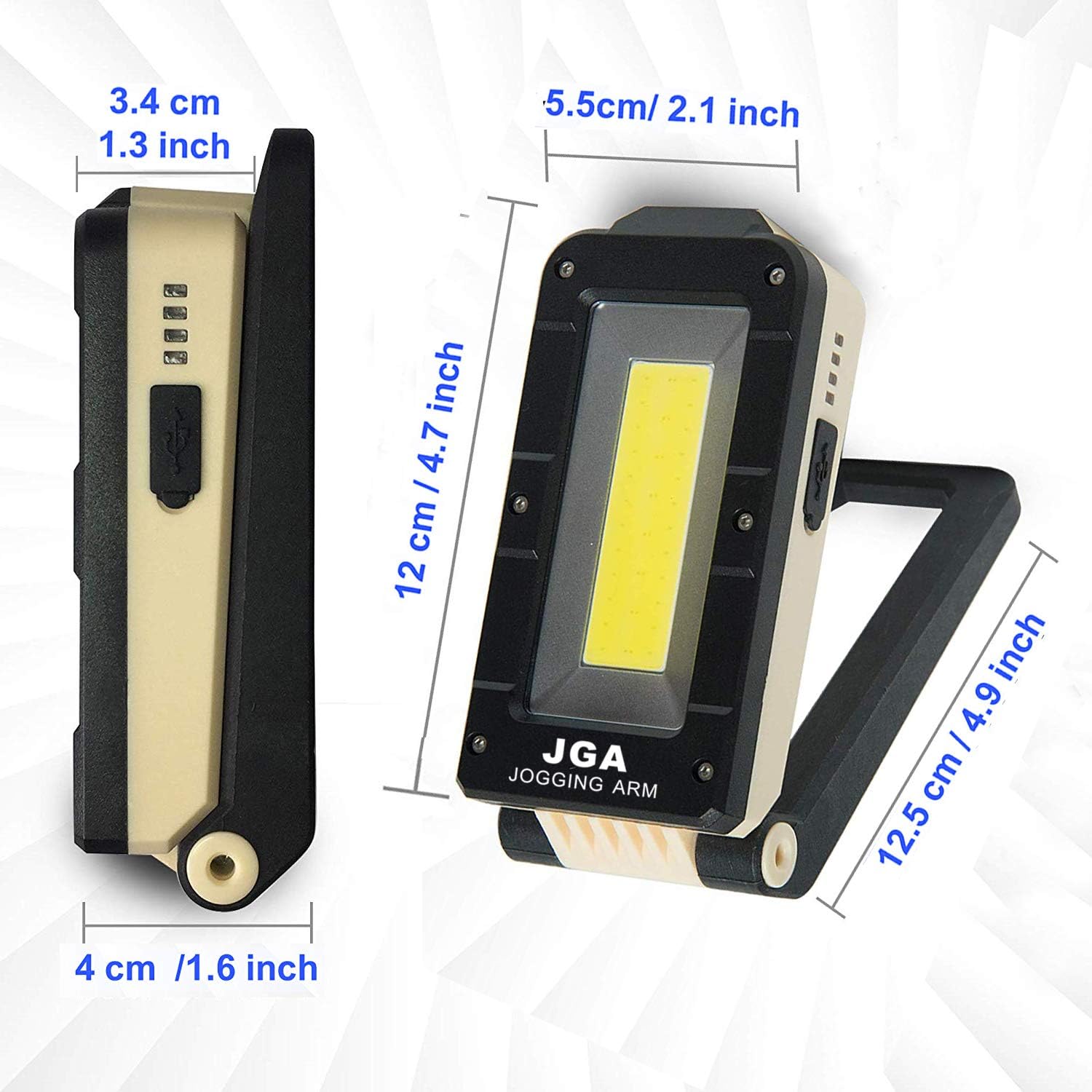 Magnetic LED Portable Working Light Rechargeable LED Work Flashlight Super Brightness 180 Rotatable Folding Snap Working Light for Car Repairing Emergency Camping Mountain Climbing - Image 2