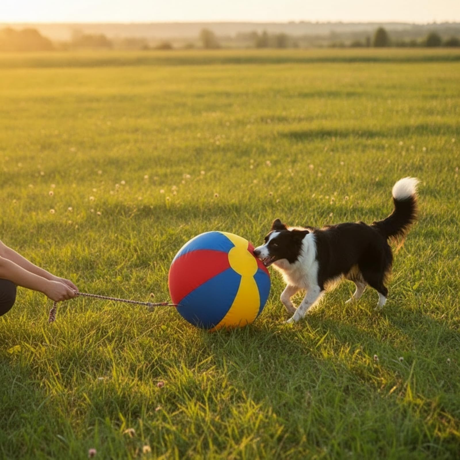 Harilla Canine Training Ball Balle de Dressage pour Chien Jouet de Lancer Ballon Gonflable Jouet Interactif Enveloppe Textile Oxford Robuste Cousue sans, Color to 1, 65cm