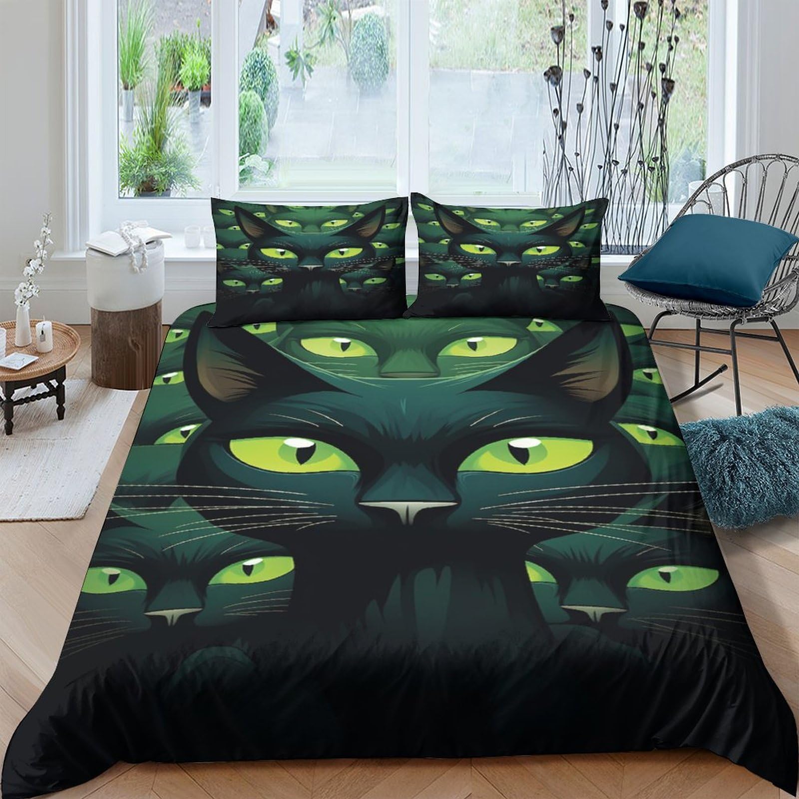 Housse de couette hypoallergénique Lynx Rufus parure de lit 3 pièces anti-acariens 220x240