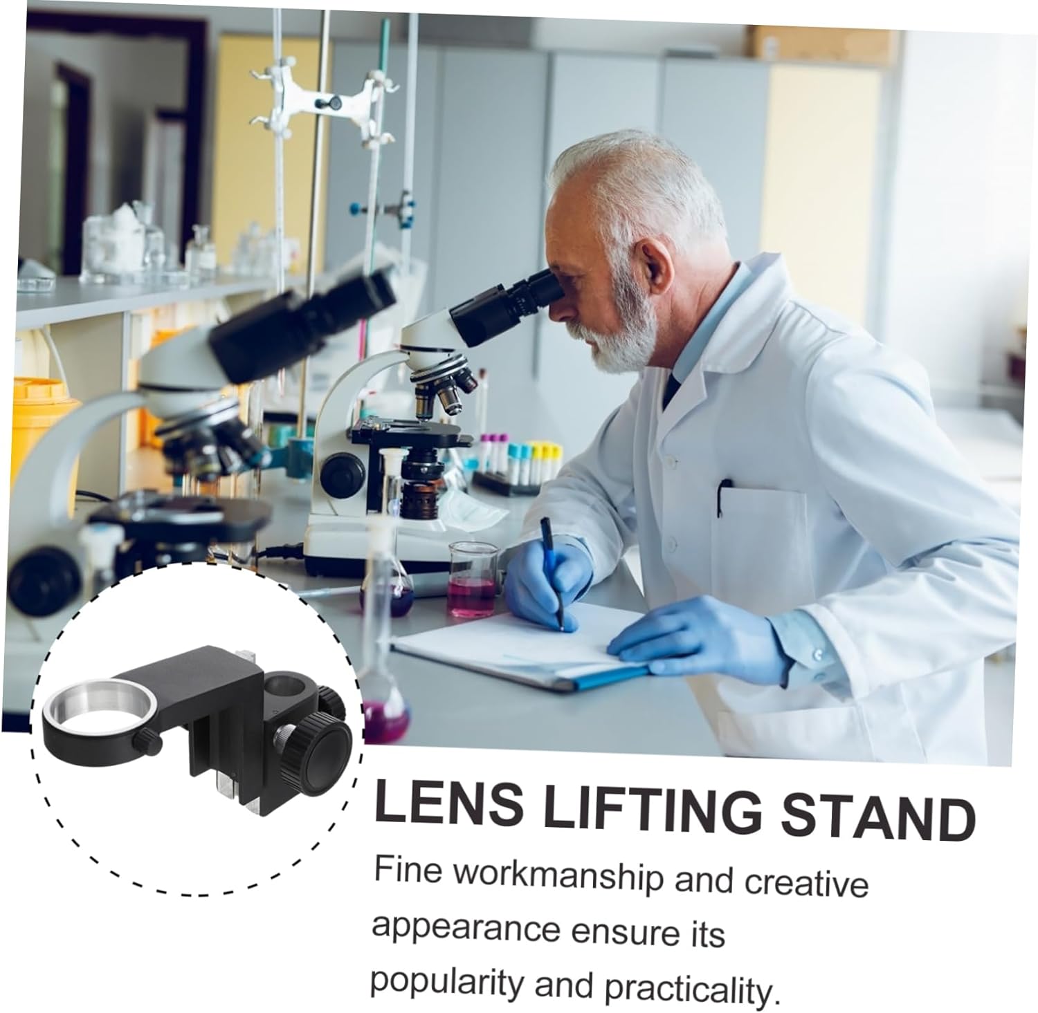 DOITOOL Microscope Focusing Holder Bracket Precision Lens Lifting Stand for Enhanced Focus and Stability Microscopy Applications