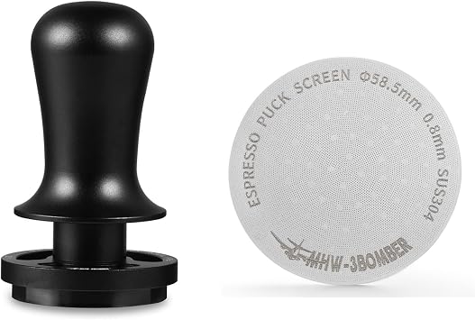 MHW-3BOMBER 53mm Espresso Puck Screen and Coffee Tamper Combo