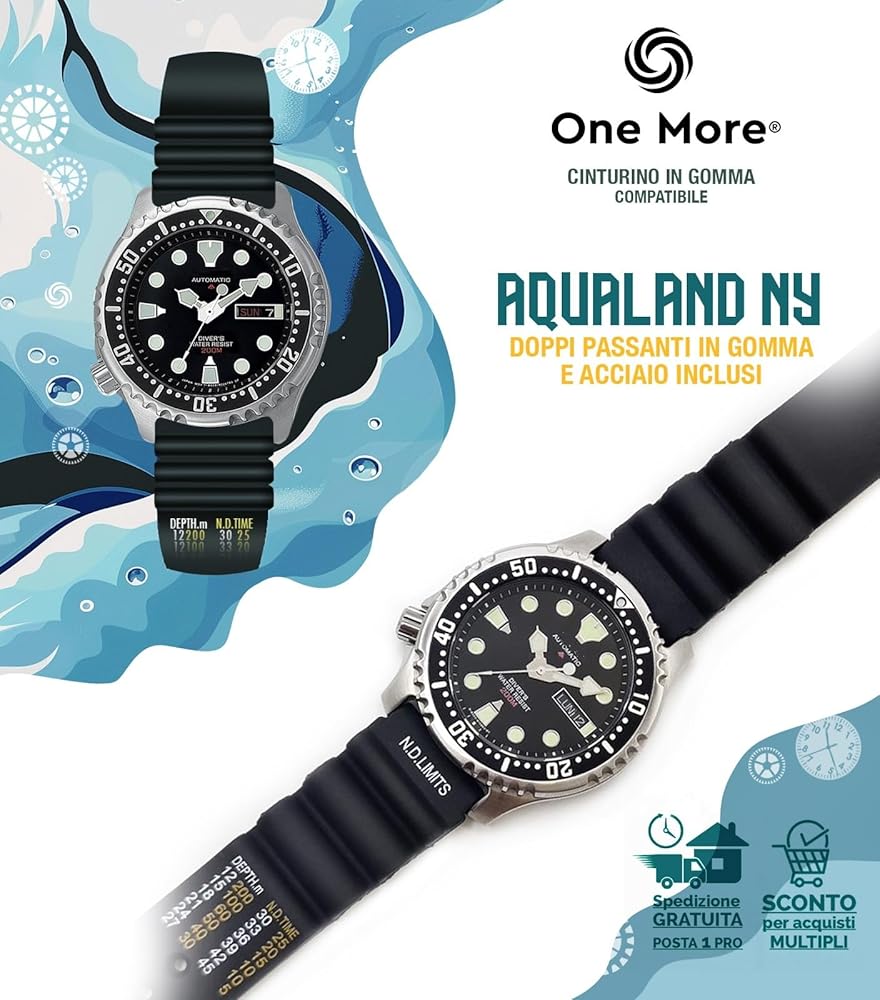 Generico Rubber Strap Compatible with Promaster Aqualand Ny 0040
