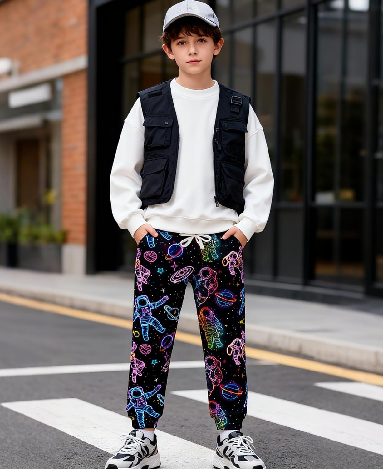 Idgreatim 6-16T Boys Jogger Pants Funny 3D Graphic Sweatpants Kids Casual Sport Trousers with Pockets - Image 2