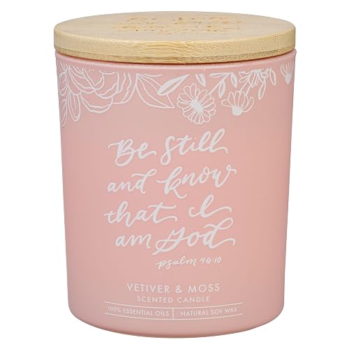 Soy wax scented candle printed with a Bible verse