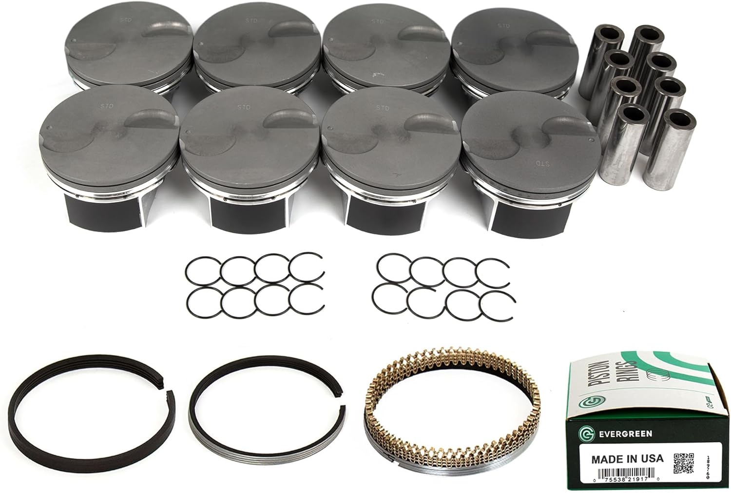 MA-9761314094-2 Pistons Main Rod Bearings Compatible With/For 10-13 Cadillac Escalade Chevrolet GMC V8 6.2L OHV