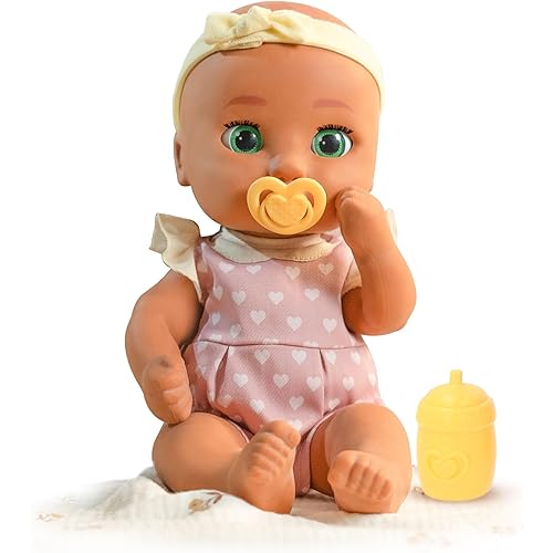 Alex 15" Realistic Soft Body Baby Doll with Open/Close Eyes with Bottle, Pacifier, Headband, & Pink Outfit, Ages 18M+