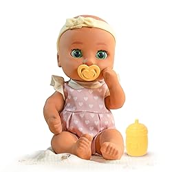 Be Loved Babies Alex 15" Realistic Soft Body Baby Doll with Open/Close Eyes with Bottle, Pacifier, Headband, & Pink Outfit, Ages 18M+