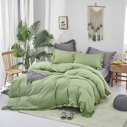 Miniatura 9 de Luxlovery - Juego de edredón tamaño individual, queen o king, en patrón liso o geométrico, conjunto de edredón para mujeres, hombres, adolescentes y