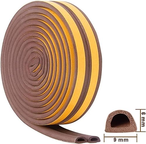 Miniatura 2 de Cinta de sellado de burlete para puertas, marco de ventanas, cinta de sellado de espuma autoadhesiva tipo D, 32.8 pies, aislamiento de goma