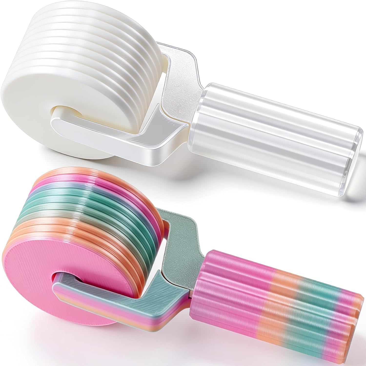 Lekgavd 2pcs Diamond Art Roller, Diamond Roller Straightener, Detachable Pressing Tools Accessories for Diamonds DIY Crafts Essentials - White, Candy Color