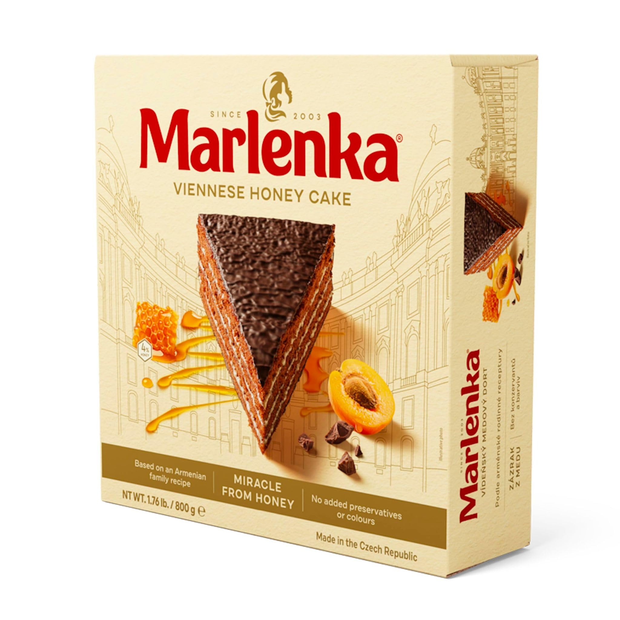 MARLENKA® 3+1 Torta al miele viennese – Torta al miele, dolce, torta (4 x 800 g)