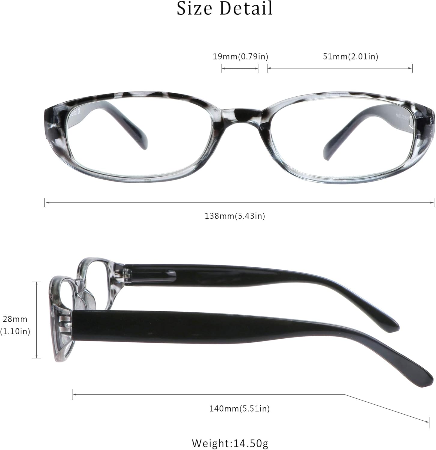 LifeArt 4 Pairs Reading Glasses, Blue Light Blocking Glasses, Computer Glasses for Men and Women (4 Black, +1.25 Magnification)