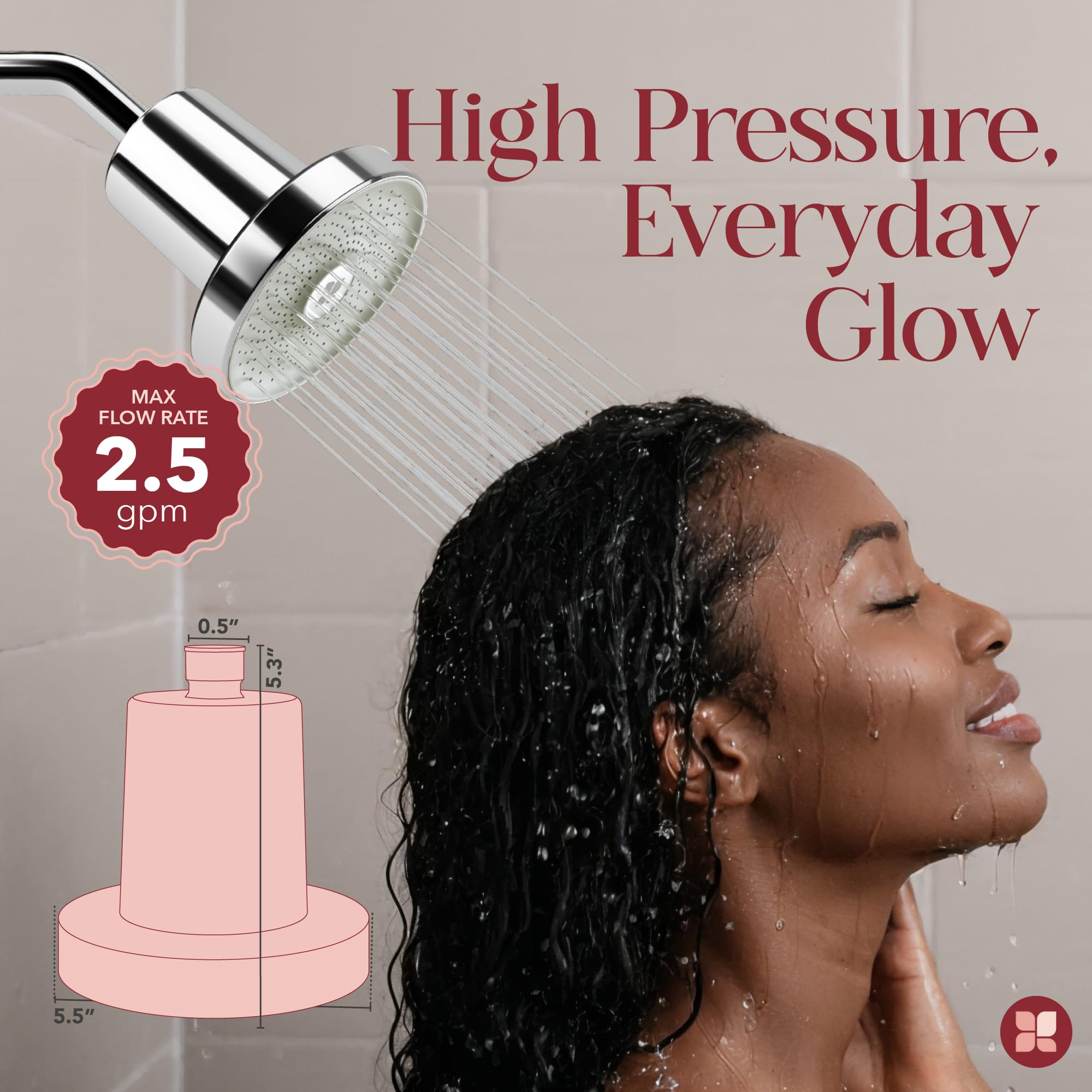 Testa con filtro per acqua dura, migliora pelle, capelli e unghie, grande soffione filtrato ad alta potenza con filtro, ammorbidisce l'acqua e rimuove cloro e metalli pesanti, cromato