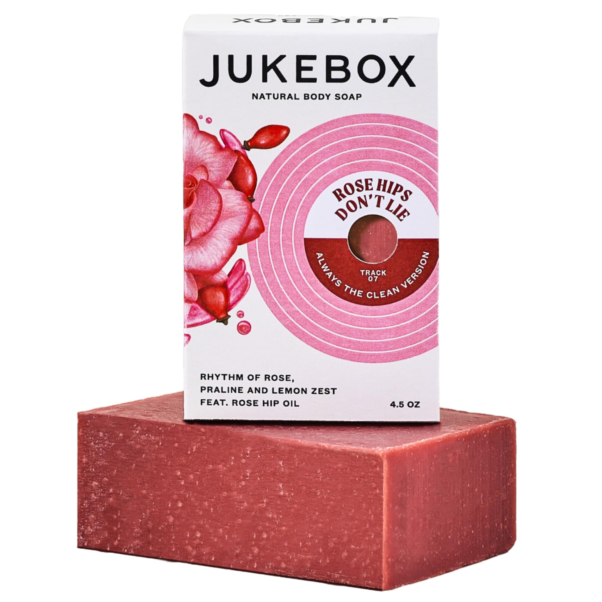 JUKEBOX Soap Rose Hips Dont Lie Scent Natural Bar Soap for Women Cold Process Bath Soap with No