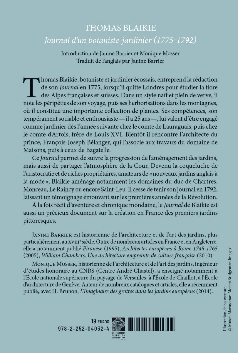 Journal d'un botaniste jardinier (1775-1792)