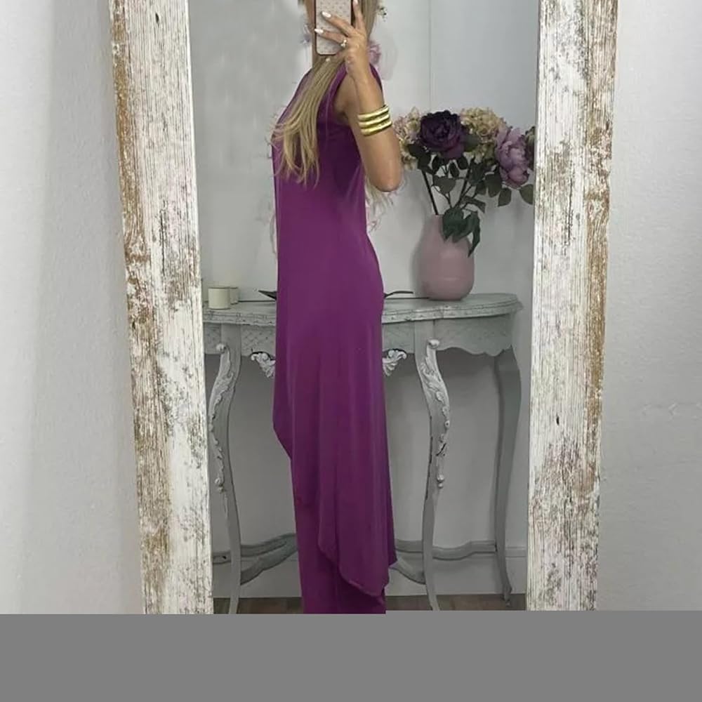 Tuta Donna Estiva Due Pezzi - Pantaloni E Canotta, Taglie Forti, Elegante E Comoda, In Poliestere - Foto 8