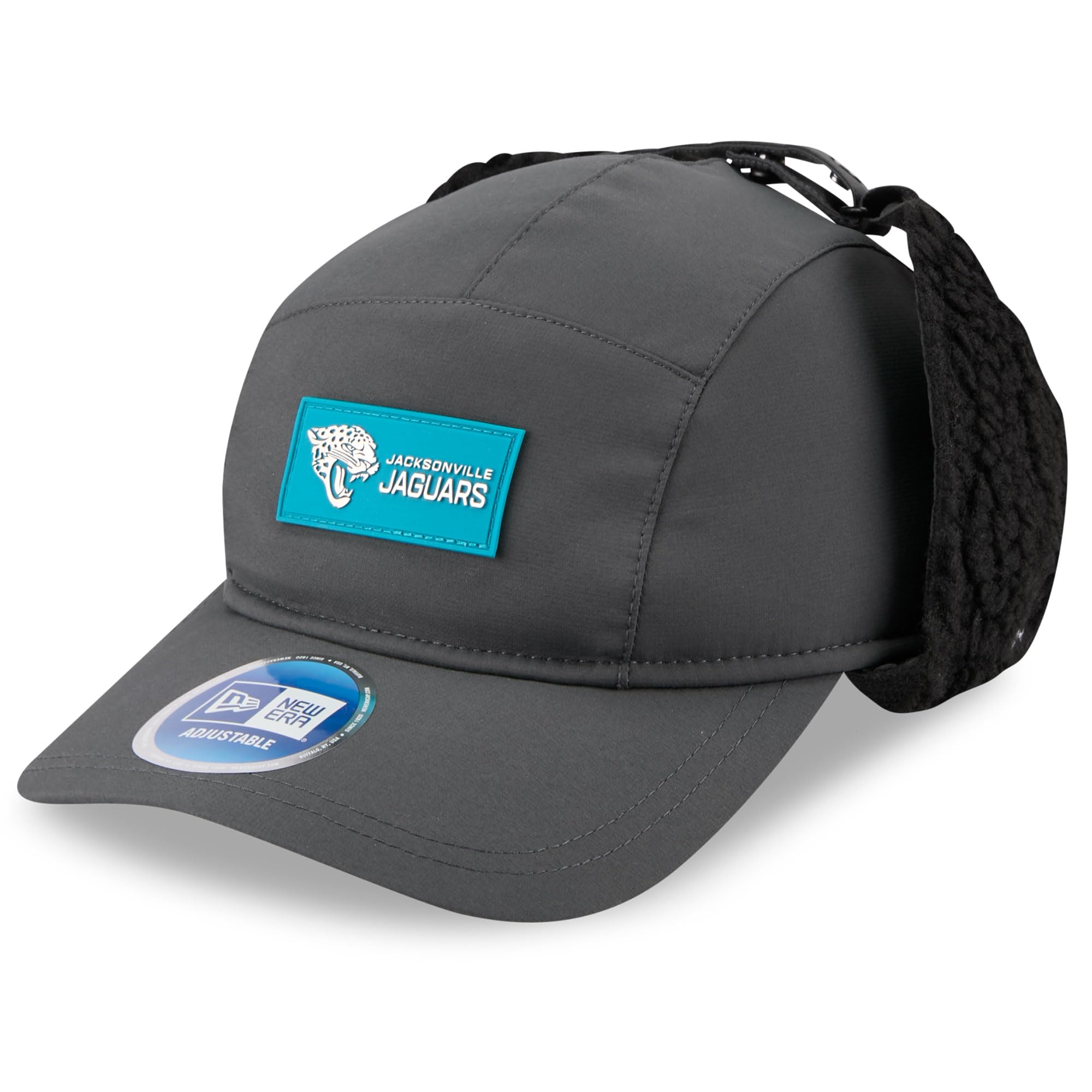New Era Men's Jacksonville Jaguars, Charcoal Charcoal Jacksonville Jaguars 2025 Sideline Cold Weather Runner Dog Ear Adjustable Hat