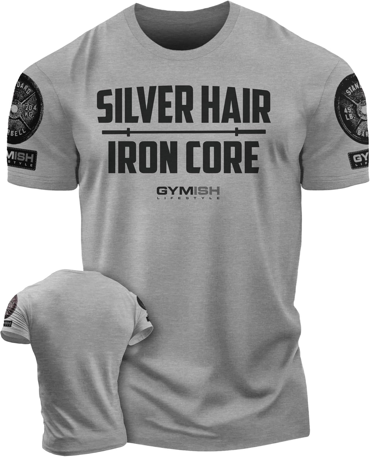 D R DETROIT REBELS Silver Hair, Iron Core Men's Weightlifting T-Shirt for Gym Workout